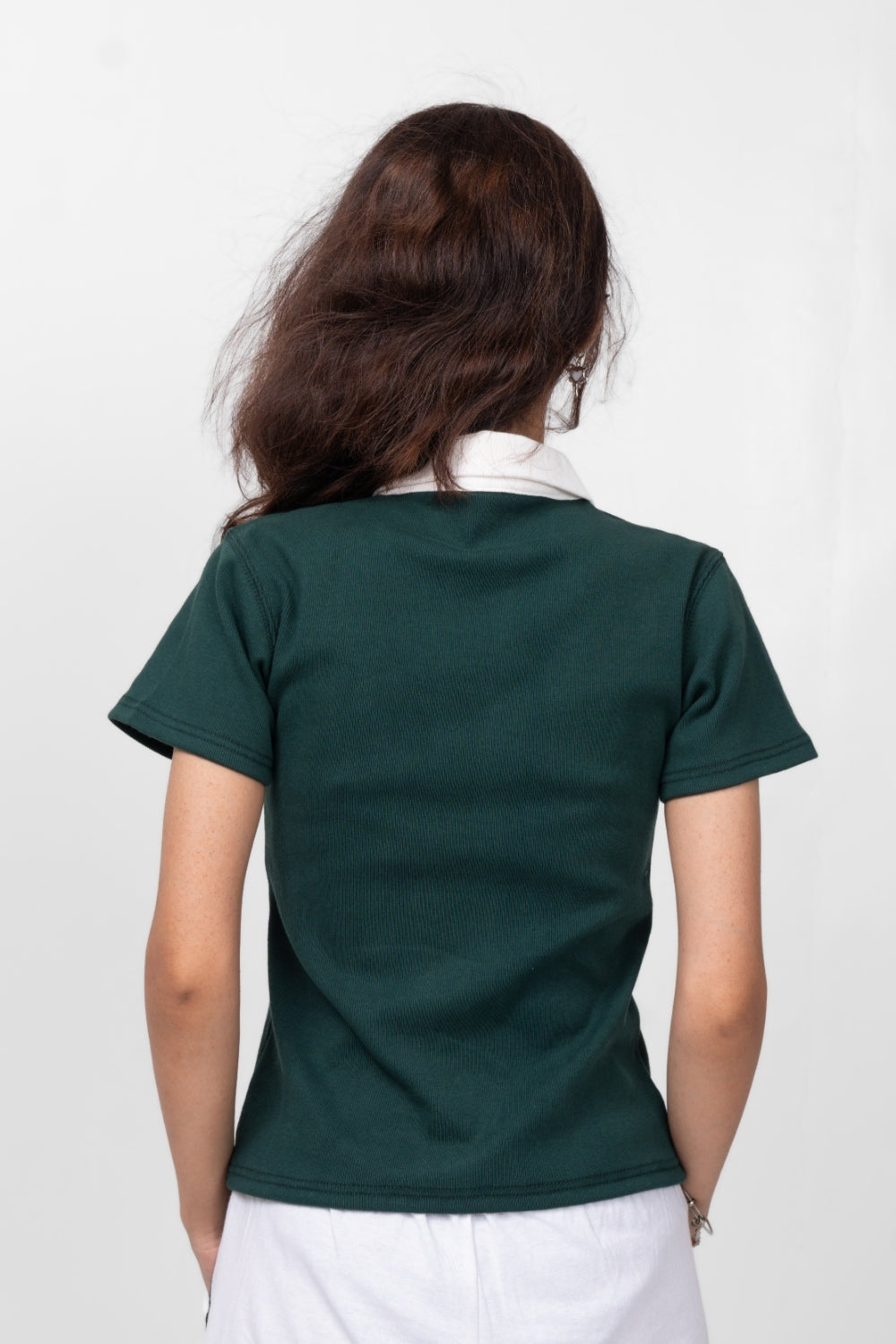 Forest Green Varsity Rib Polo (women)
