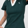 Forest Green Varsity Rib Polo (women)