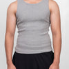 RIBBED TANK - HEATHER GREY