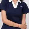 Navy Blue Varsity Rib Polo (women)