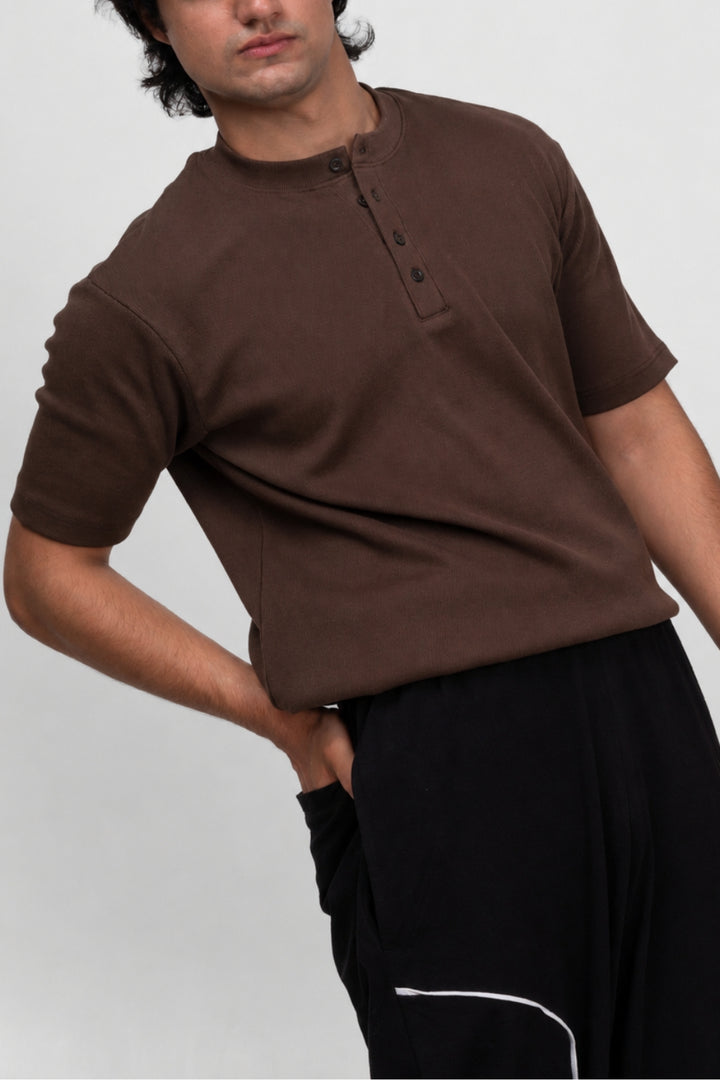 Henley T-Shirt - Brown