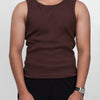 RIBBED TANK - BROWN