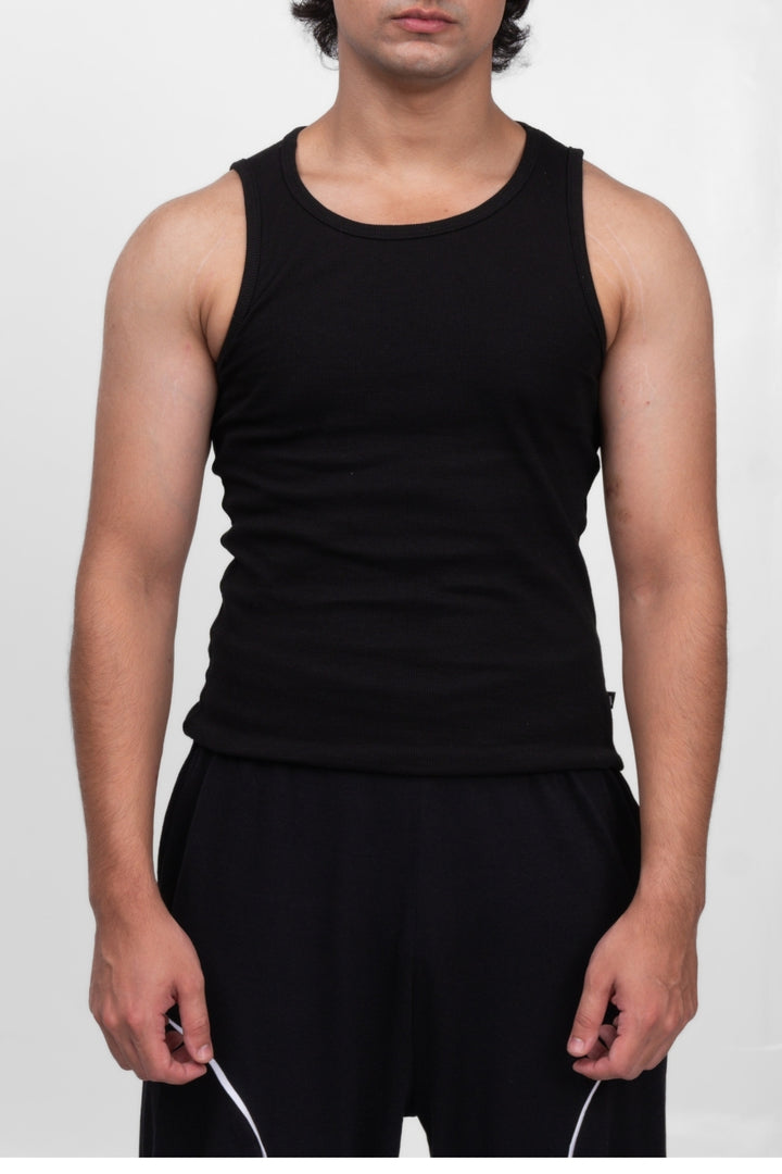 RIBBED TANK - BLACK