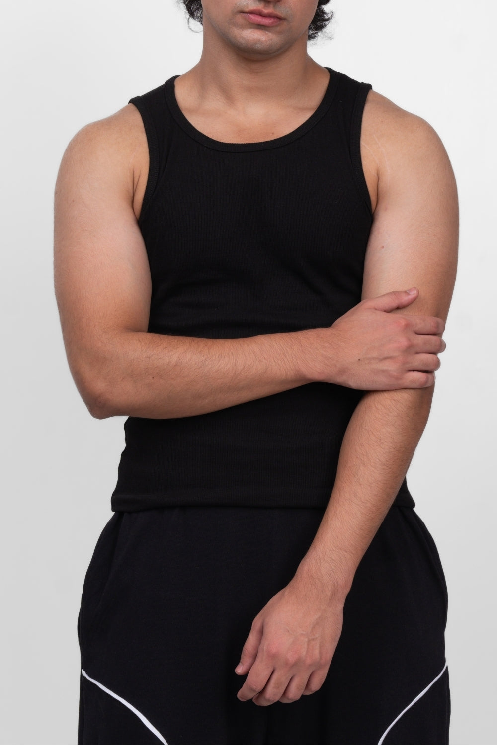 RIBBED TANK - BLACK