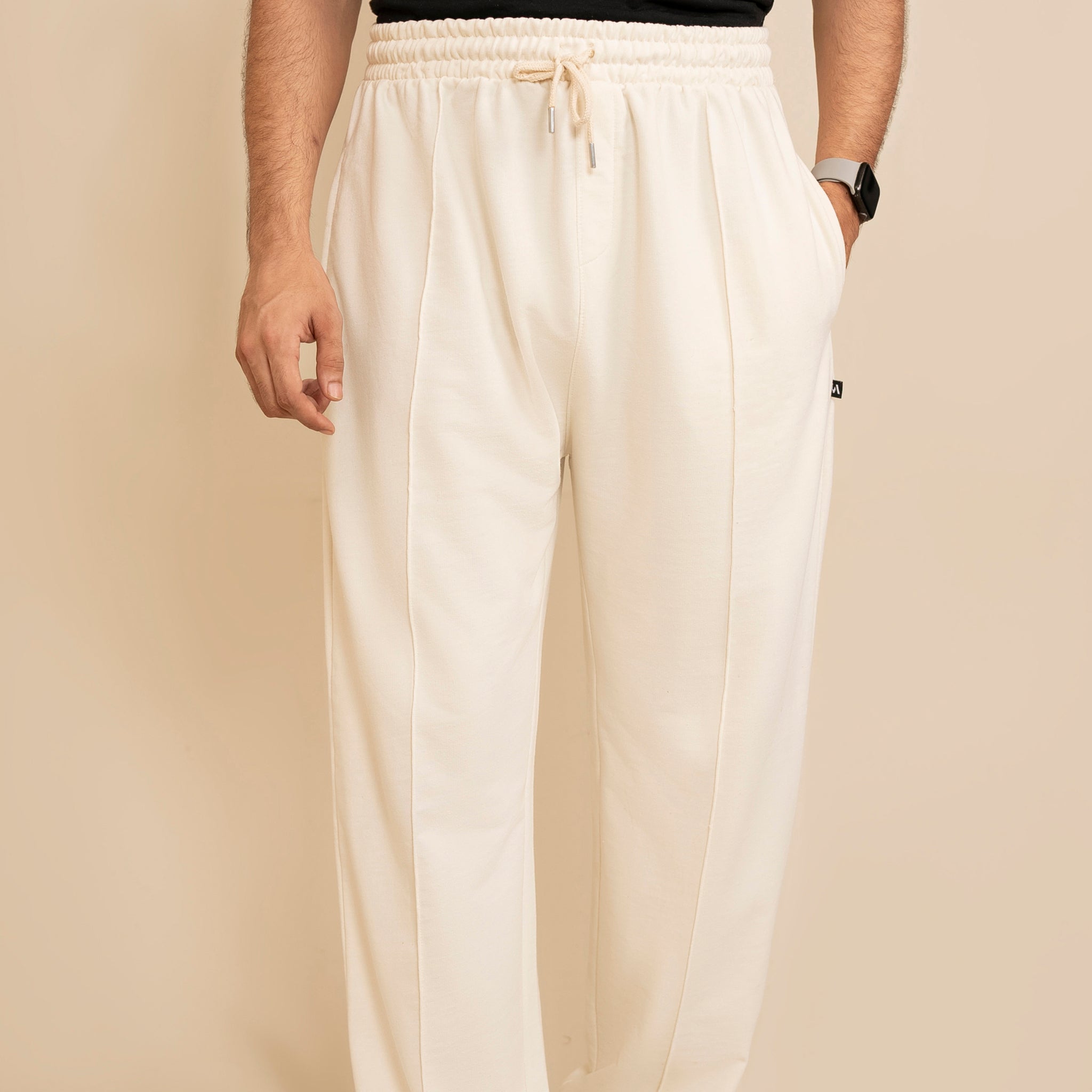 Pure Terry Cotton Premium Trouser ( Light Beige )