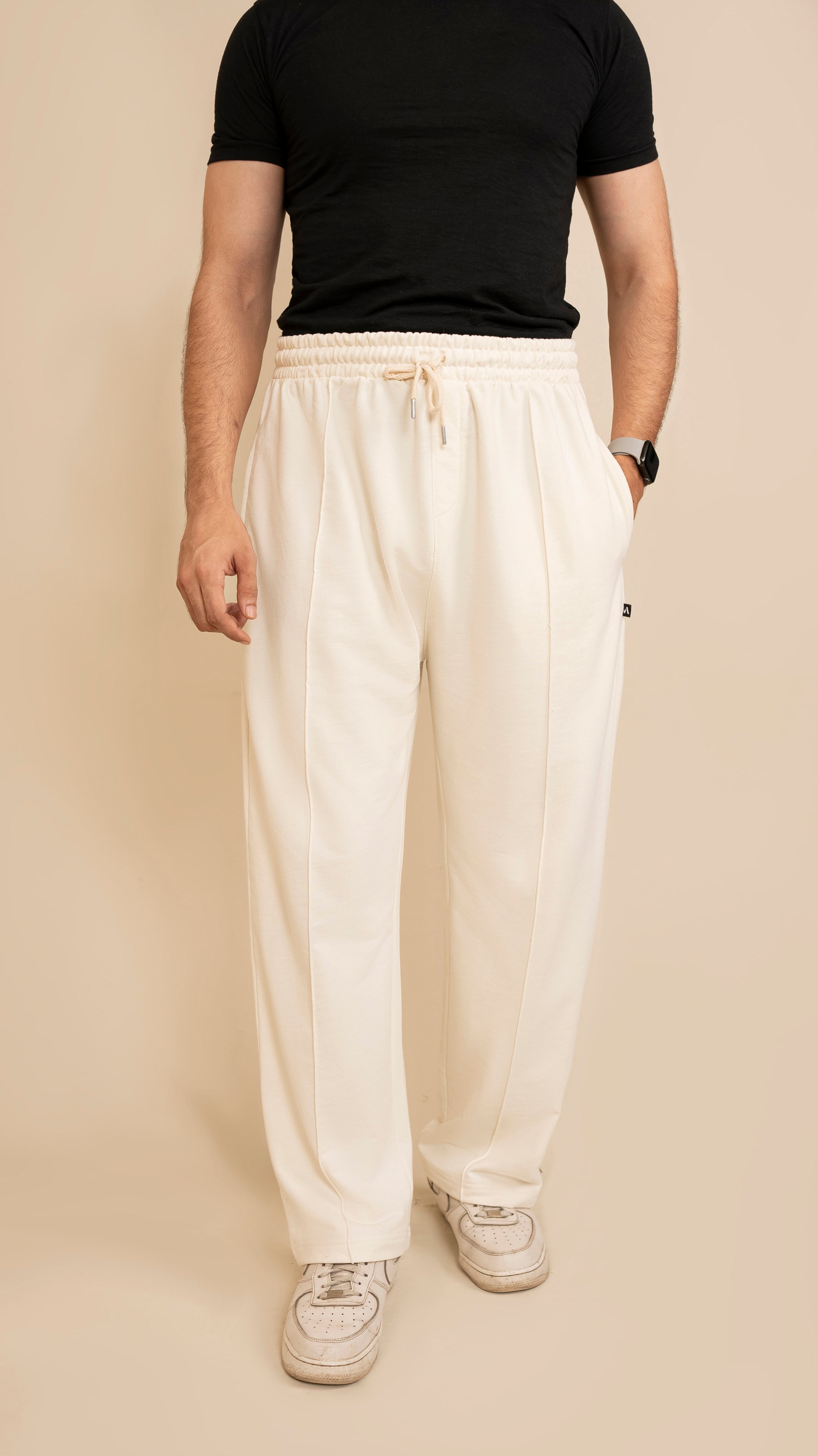 Pure Terry Cotton Premium Trouser ( Light Beige )