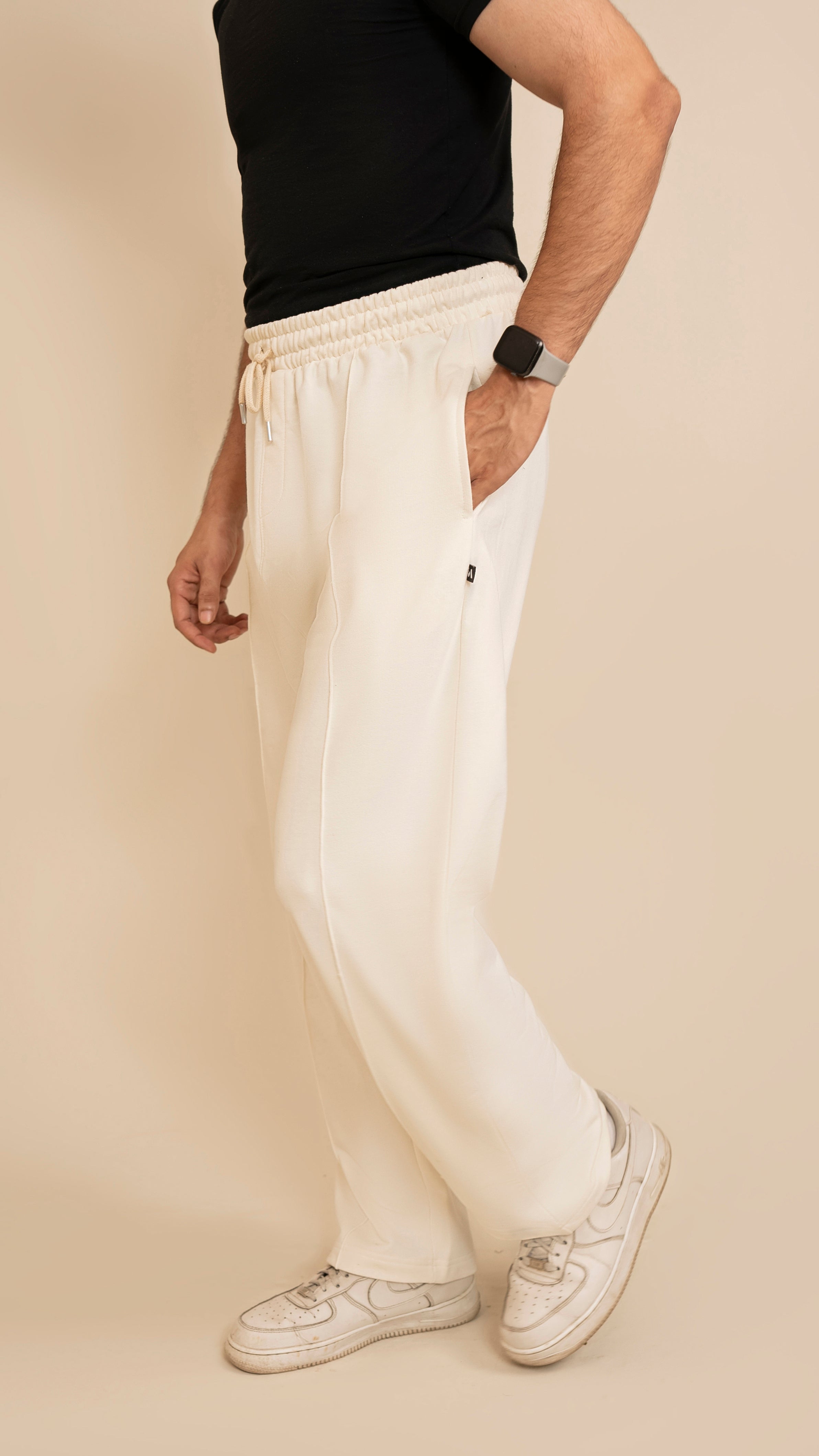 Pure Terry Cotton Premium Trouser ( Light Beige )