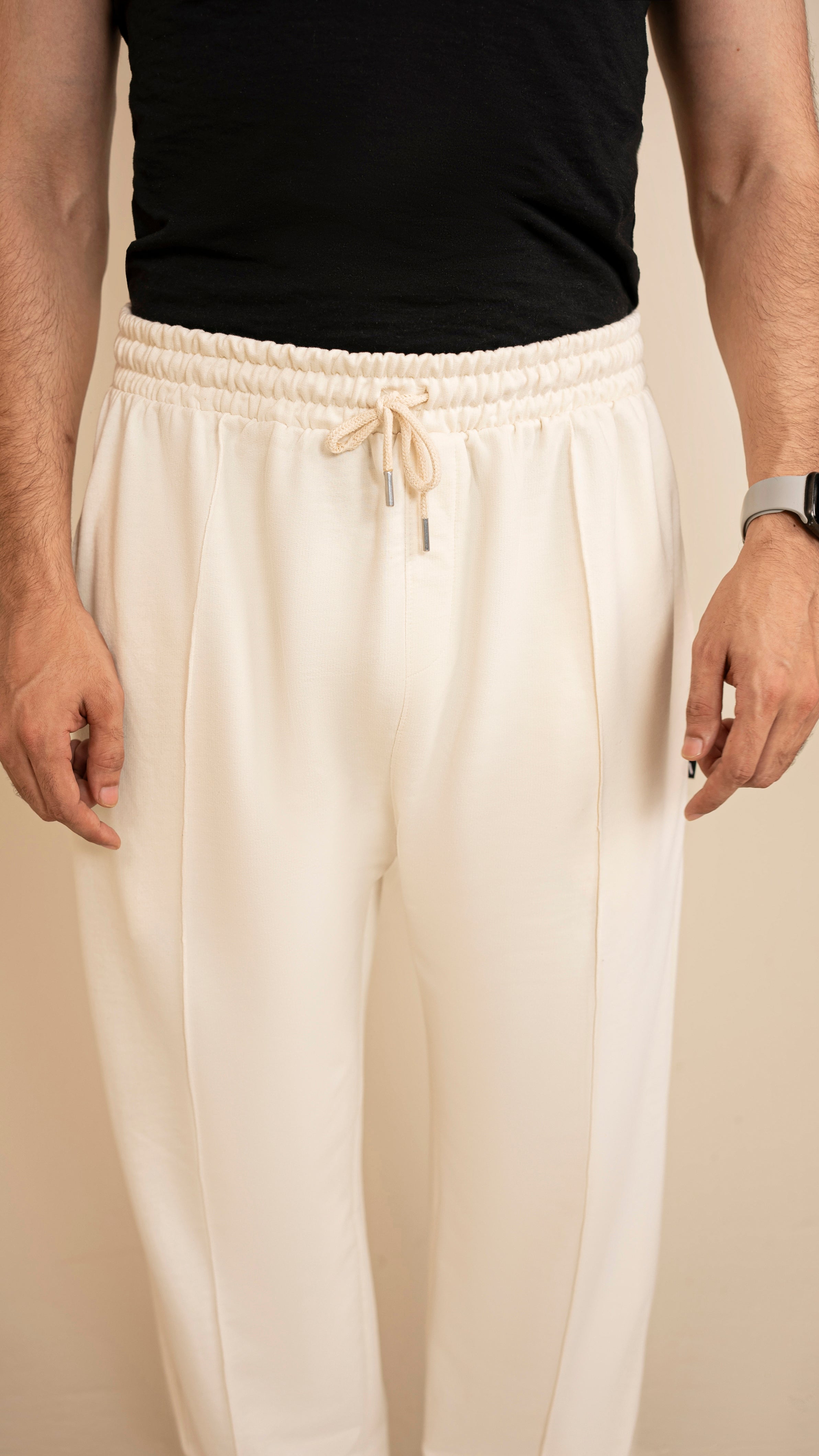 Pure Terry Cotton Premium Trouser ( Light Beige )