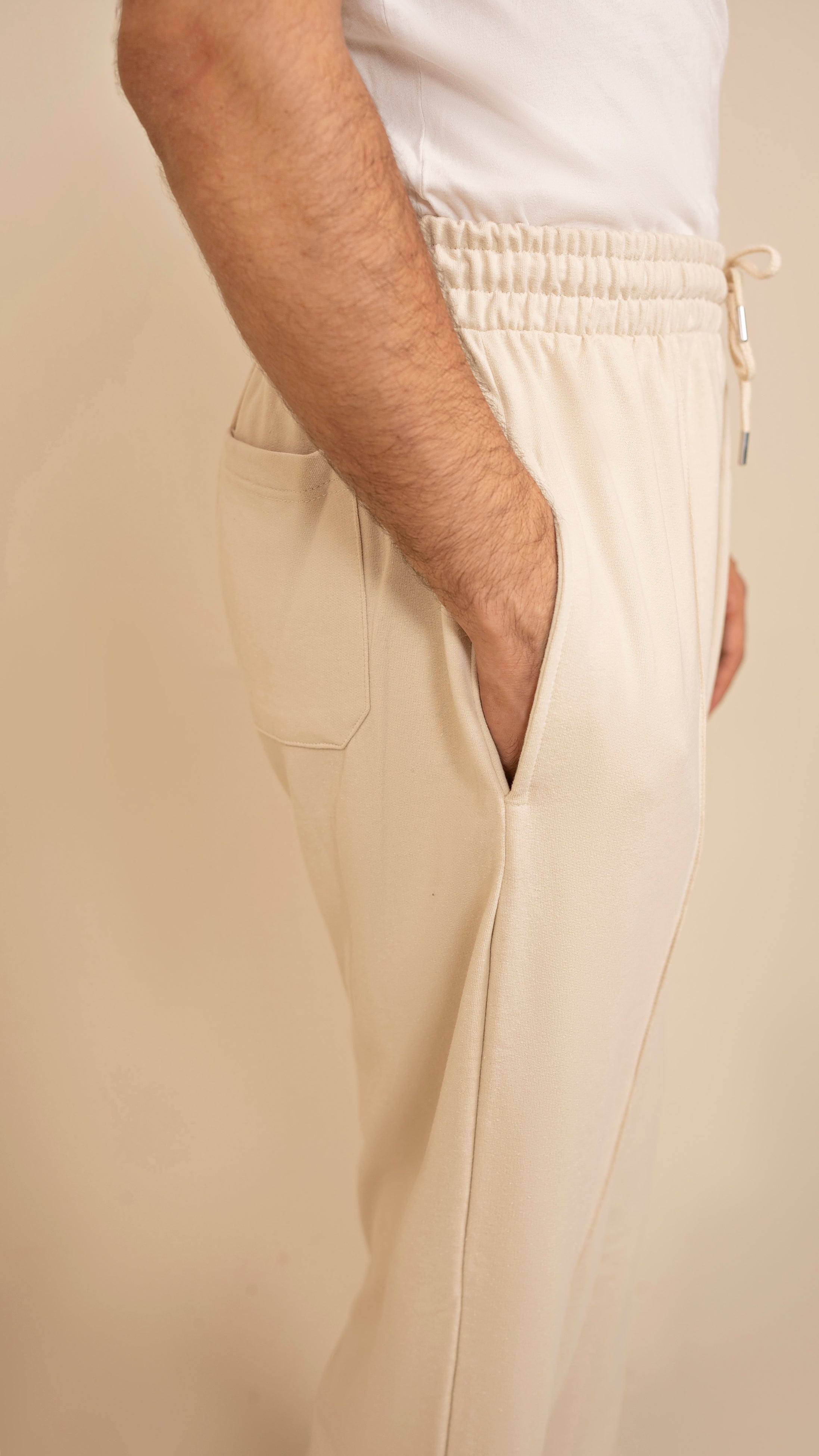Pure Terry Cotton Premium Trouser ( dark Beige )