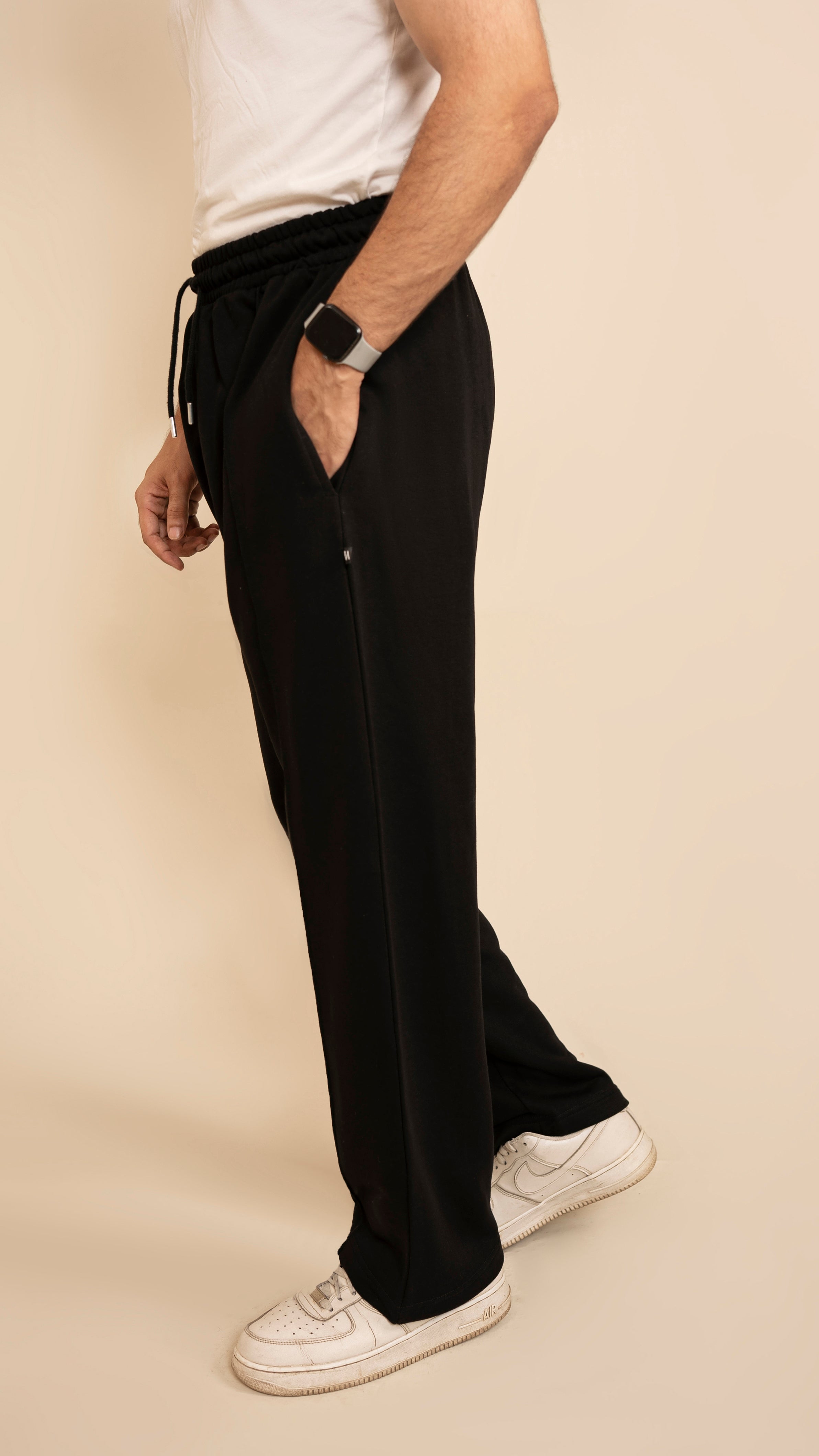 Pure Terry Cotton Premium Trouser ( Black )