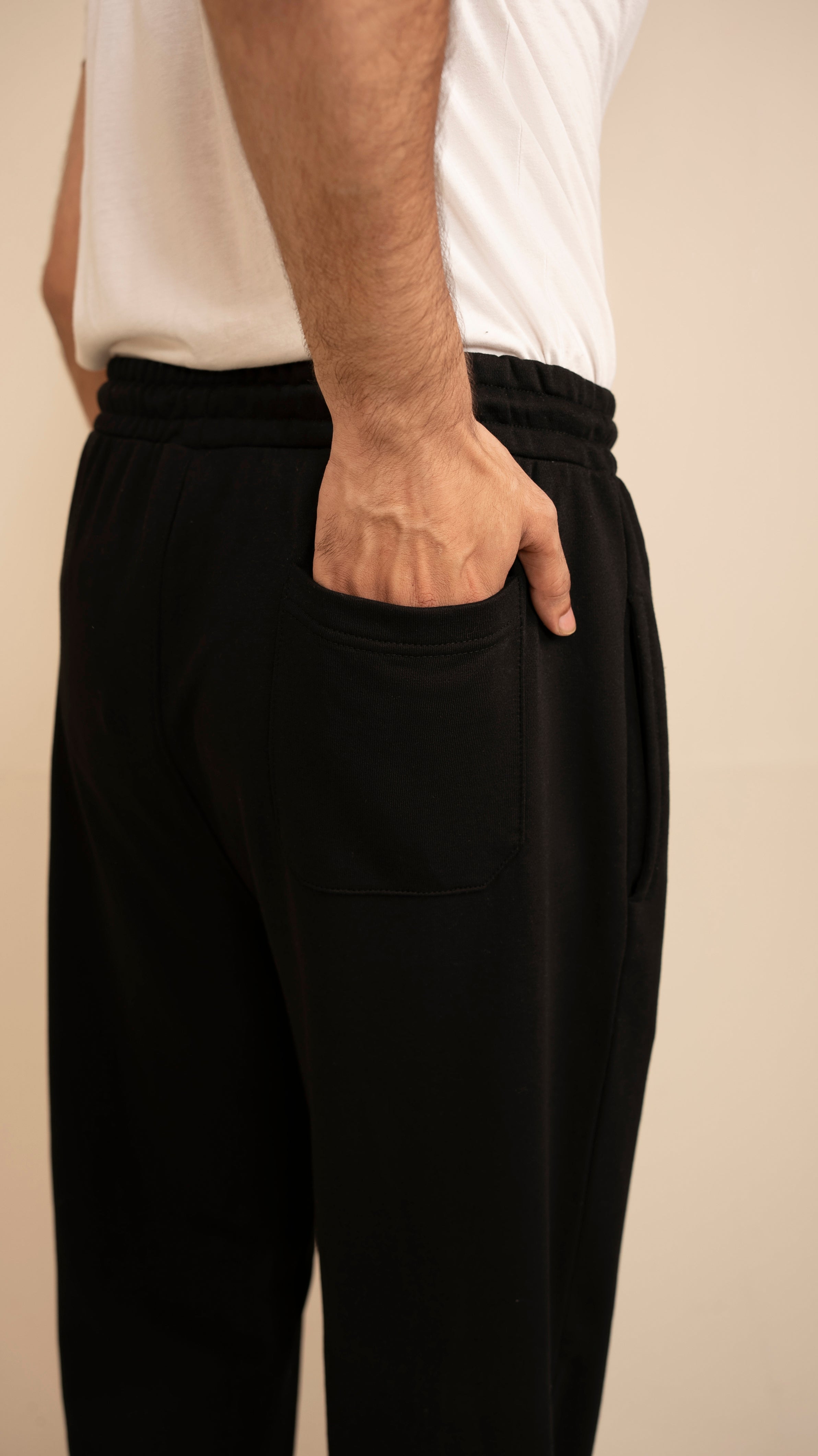 Pure Terry Cotton Premium Trouser ( Black )