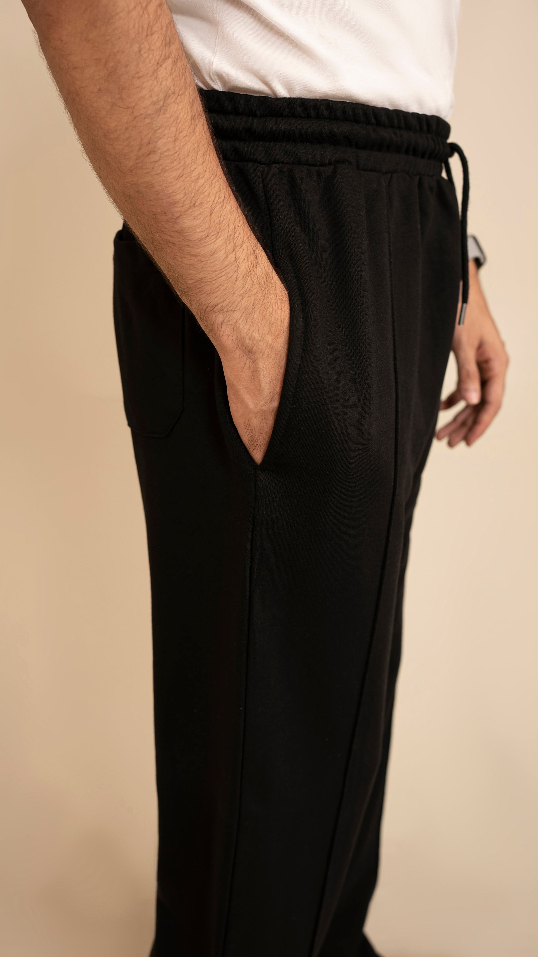 Pure Terry Cotton Premium Trouser ( Black )