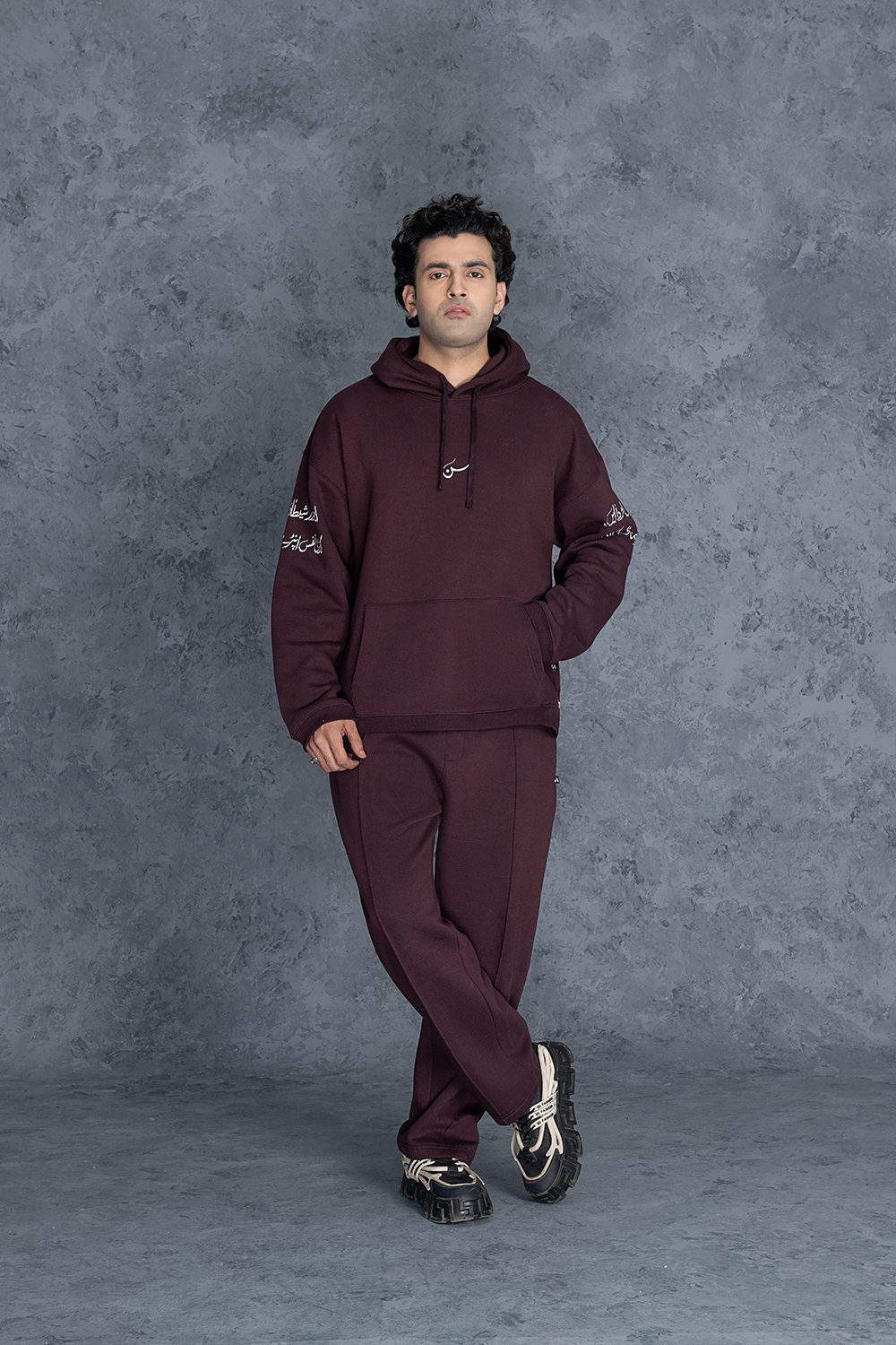Maroon Hoodie Male