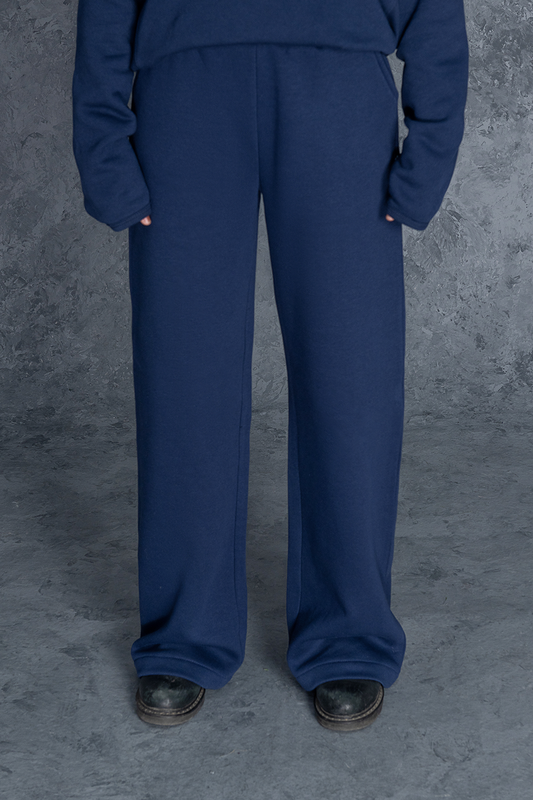 Navy Plain Female Trouser