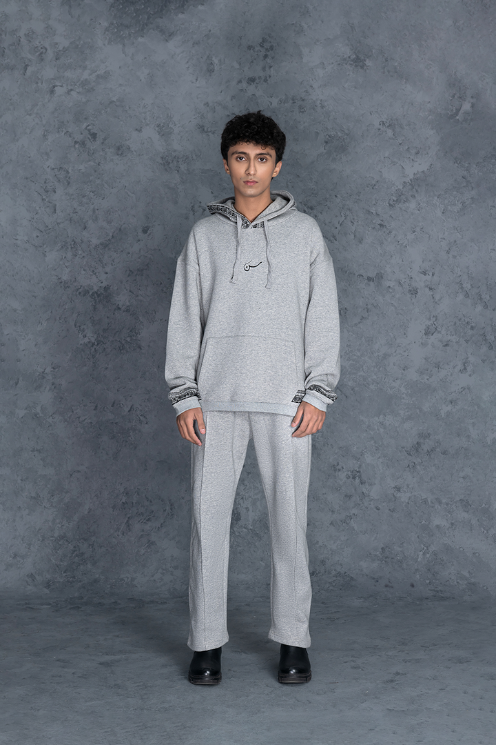 Hissab Heather Grey Hoodie Male