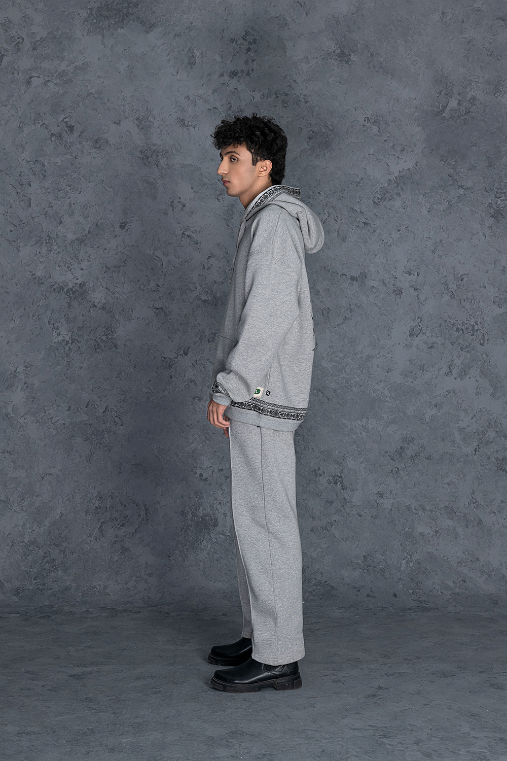Hissab Heather Grey Hoodie Male