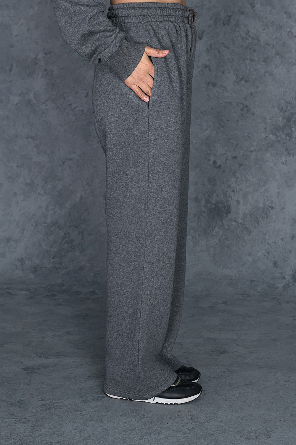Charcoal Grey Basics Fleece Trouser Male