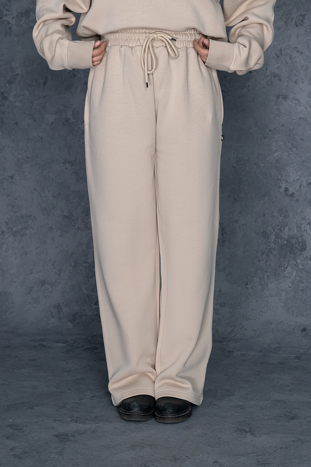 Unisex Cream Basics Fleece Trouser