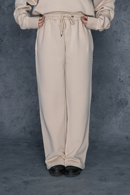 Unisex Cream Basics Fleece Trouser