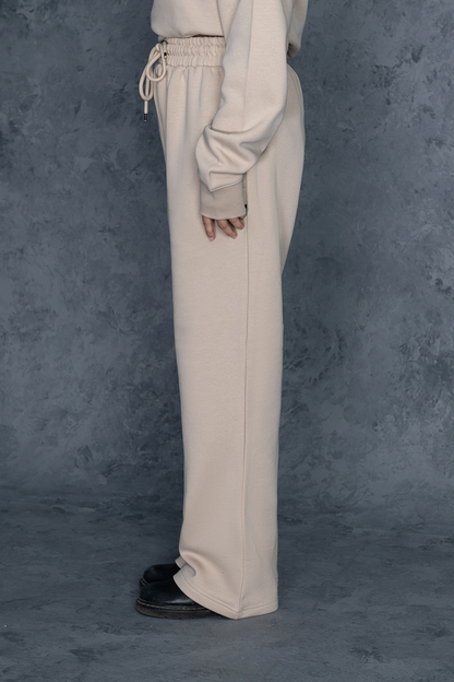 Unisex Cream Basics Fleece Trouser