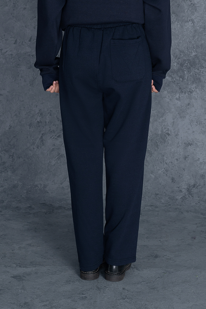 Unisex Navy Blue Basics Fleece Trouser
