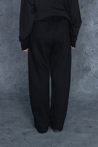 Unisex Black Basics Fleece Trouser
