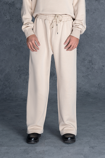 Unisex Cream Basics Fleece Trouser