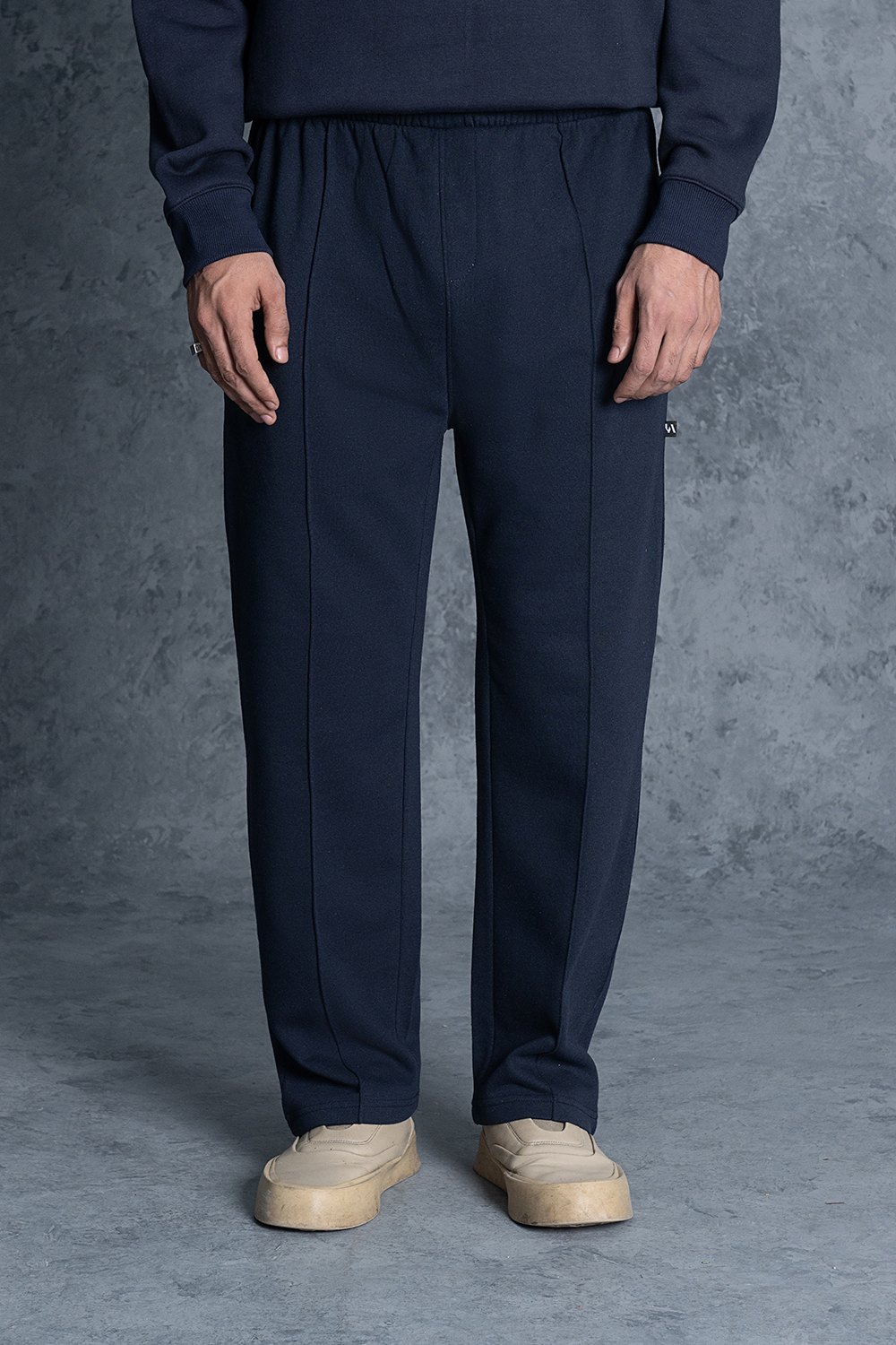 Unisex Navy Blue Basics Fleece Trouser