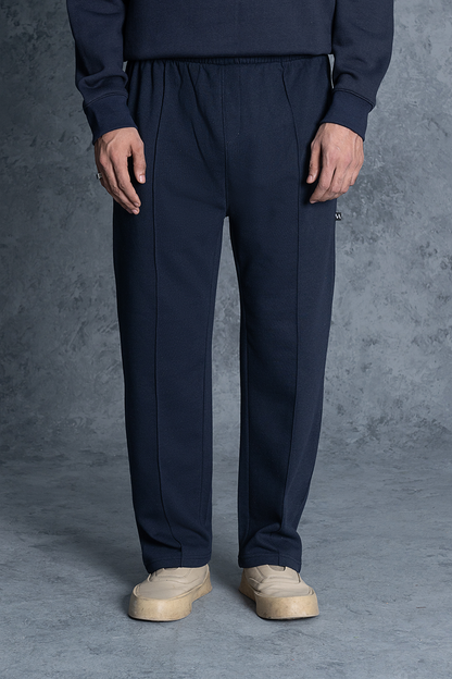 Unisex Navy Blue Basics Fleece Trouser