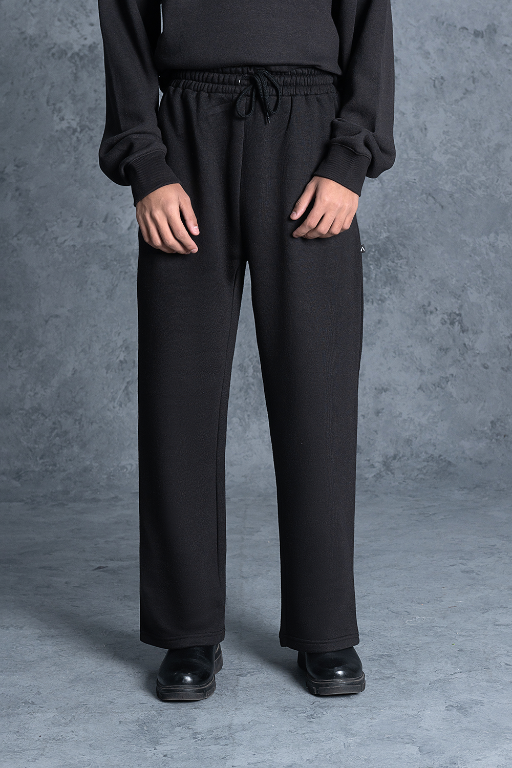 Unisex Black Basics Fleece Trouser