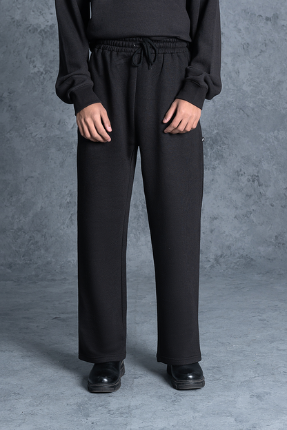 Unisex Black Basics Fleece Trouser